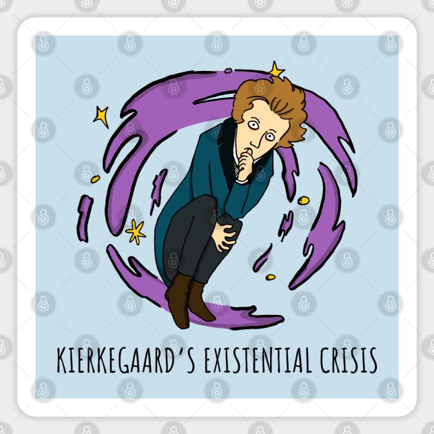 Kierkegaard's Existential Crisis Sticker by unexaminedlife